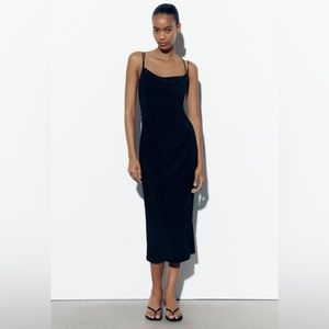 ZARA DRESS WITH DRAPED NECKLINE